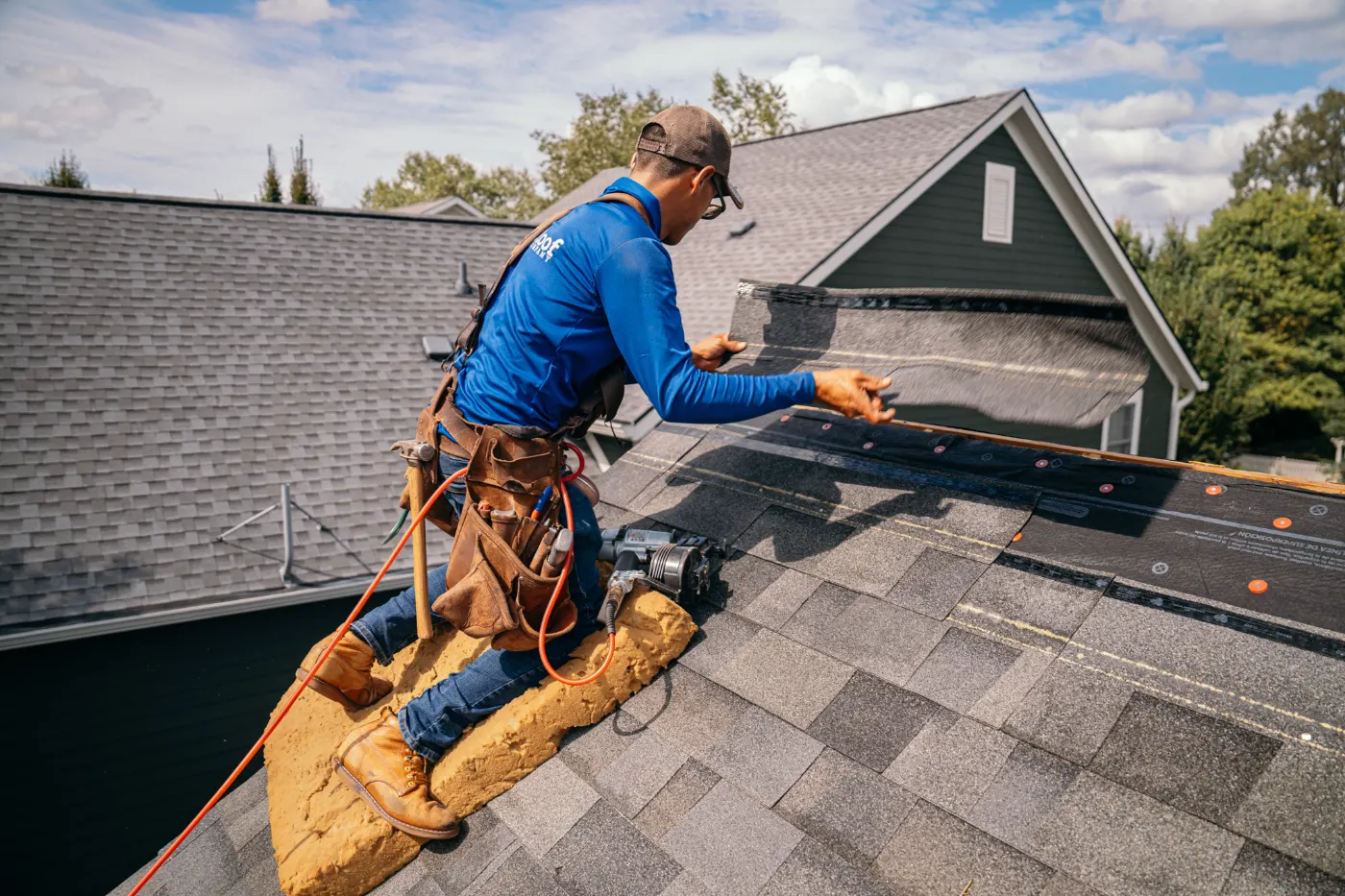 Tarping and dry-in on a McCordsville commercial roof